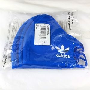 - Adidas trefoil blue face mask 3 masks. New reusable. Non medical